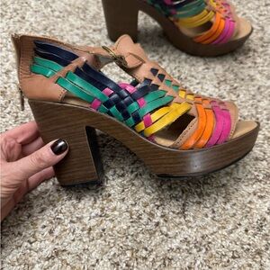 Colorful Strappy Platform Sandals Macarena Collection Etsy